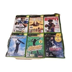6 Xbox Og Swat Karaoke Amped Star Wars Espn Video Game Lot